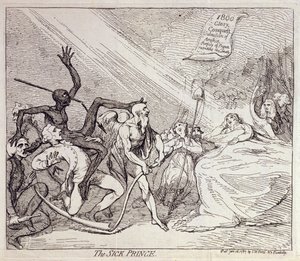Le Prince Malade, publié par S.W. Fores en 1787 - James Gillray