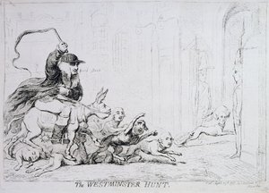 La chasse de Westminster, publié en 1788 - James Gillray