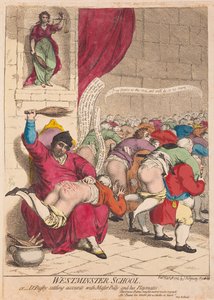 École de Westminster ou Dr Busby réglant les comptes avec Maître Billy et ses camarades de jeu, pub. 1785