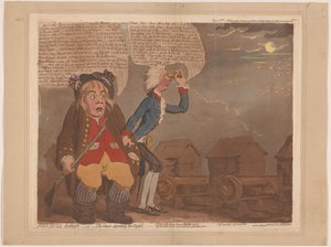 William Pitt et John Bull craignent une invasion - James Gillray
