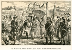 La rencontre de Lord Clive avec Meer Jaffier, après la bataille de Plassey (gravure) - James Godwin