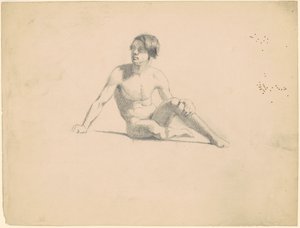 Nu masculin assis [recto] - James Goodwyn Clonney