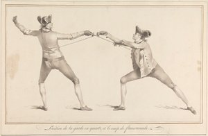 Position de la garde en quarte, et le coup de flanconnade - James Gwin