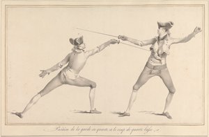 Position de la garde en quarte, et le coup de quarte basse - James Gwin