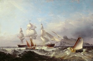 Un Clipper au large du phare de Mumbles, Swansea