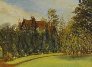 Broadwater from the Garden, début du 20e siècle (huile sur carton) - James Henry Bambrick