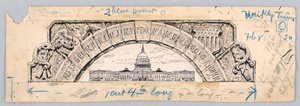Bâtiment du Capitole des États-Unis, sous une arche des treize États