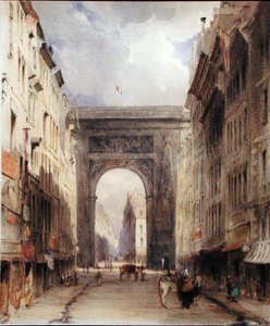 Rue Vivienne et Porte St. Denis, Paris, vers 1830 - James Holland