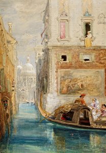 La Gondole, Venise, avec Santa Maria della Salute au loin