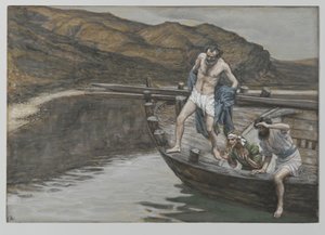 Saint Pierre Alerté par Saint Jean de la Présence du Seigneur se Jette à l