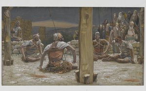 Les Quatre Gardes Assis et Le Regardant, illustration de La Vie de Notre Seigneur Jésus-Christ, 1886-94 - James Jacques Joseph Tissot
