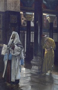 Le Pharisien et le Publicain - Le Pharisien et le Publicain - de "La Vie de Notre Seigneur Jésus-Christ" - 1899 par James Tissot - La vie de notre seigneur Jésus-Christ, par Jacques Joseph (Jacques Joseph) Tissot dit James Tissot (1836-1902) - James Jacques Joseph Tissot
