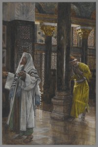 Le pharisien et le publicain, illustration de La Vie de Notre Seigneur Jésus-Christ, 1886-94 - James Jacques Joseph Tissot