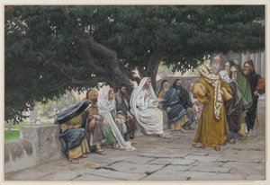 Les pharisiens et les sadducéens viennent tenter Jésus, illustration de La vie de notre Seigneur Jésus-Christ, 1886-94 - James Jacques Joseph Tissot