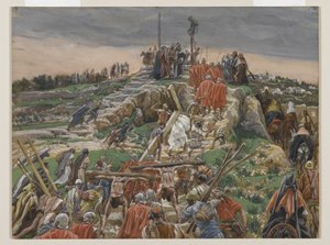 La Procession Approchant du Calvaire, illustration de La Vie de Notre Seigneur Jésus-Christ, 1886-94 - James Jacques Joseph Tissot