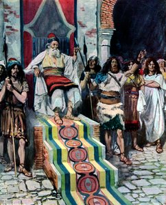 David voit arriver le messager - Bible - James Jacques Joseph after Tissot