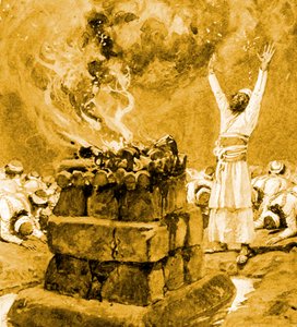 Le feu du ciel consume le sacrifice - Bible