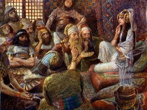 Les Philistins rendent visite à Dalila - Bible - James Jacques Joseph after Tissot