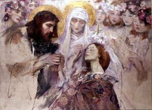 Christ bénissant une jeune femme