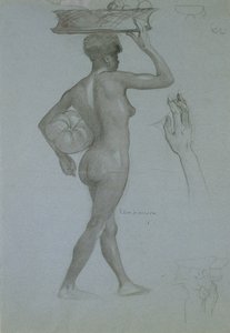Personne noire tenant une citrouille - James Kerr Lawson