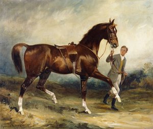 Cheval et palefrenier dans un paysage - James Lynwood Palmer
