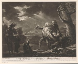 David Garrick en roi Lear avec le comte de Kent et Edgar déguisé en Tom dans un paysage orageux (Mr. Garrick in the Character of King Lear)