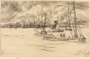 Amsterdam depuis le Tolhuis - James Abbott McNeill Whistler