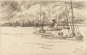 Amsterdam depuis le Tolhuis - James Abbott McNeill Whistler