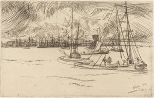 Amsterdam vu depuis le Tolhuis - James McNeill Whistler