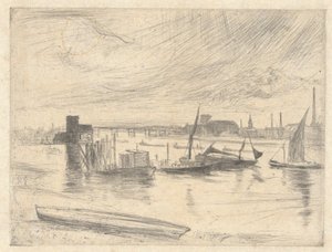 Aube à Battersea (quai Cadogan), de la série de la Tamise (une série de seize eaux-fortes de scènes sur la Tamise et d