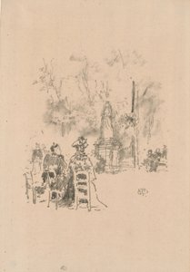 Conversation sous la statue, Jardin du Luxembourg - James Abbott McNeill Whistler