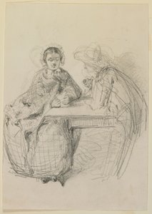 Couple assis à une table