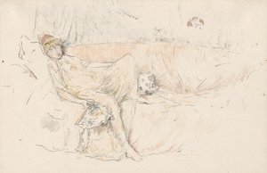 Figure drapée, couchée - James McNeill Whistler