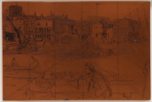 Plaque de gravure : Black Lion Wharf - James Abbott McNeill Whistler