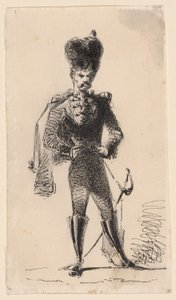 Hussard (recto) Homme avec un haut-de-forme et la tête bandée (verso) - James Abbott McNeill Whistler