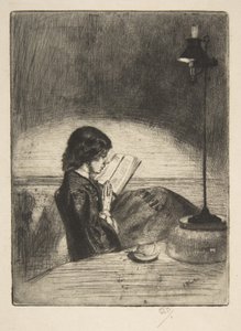 Lecture à la lumière de la lampe - James McNeill Whistler