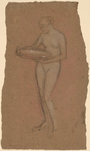 Femme nue debout tenant un bol [recto]