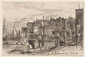 Police de la Tamise (Wapping Wharf), de la série Thames Set (Une série de seize gravures de scènes sur la Tamise et d