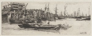 Entrepôt de la Tamise, de la série Thames Set (Une série de seize gravures de scènes sur la Tamise et d