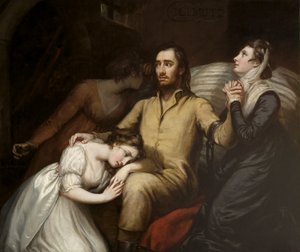 Lafayette dans le cachot à Olmütz avec sa femme et ses filles, 1797