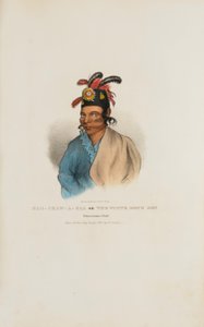NAH-SHAW-A-GAA Le fils du chien blanc, chef Pottawatomie, extrait du Portfolio autochtone - James Otto Lewis