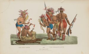 La danse du calumet et la danse du tomahawk de la tribu Chippeway, extrait du Portfolio autochtone