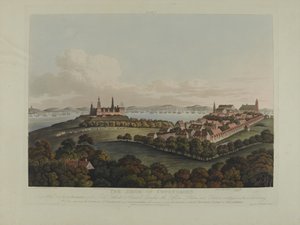 Danemark 1807 : Le siège de Copenhague, gravé par Robert Pollard (1792-1867) et Joseph Constantine Stadler (1780-1812) publié en 1807 (aquatinte colorée)