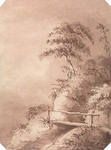 Passerelle sur un ruisseau vallonné - James Pattison Cockburn