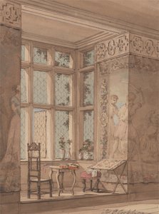 Salle tapissée dans un manoir gothique - James Pattison Cockburn