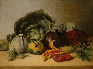 Nature morte : Pomme de baume et légumes, vers 1820