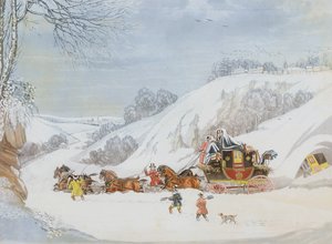 Un courrier dans la neige profonde, gravé par George Hunt