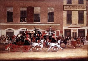 Les diligences royales quittant l