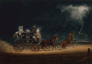 Le courrier sous un orage sur Newmarket Heath - James Pollard