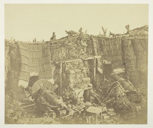 Intérieur de la batterie de baraquement (russe), montrant des mantelets - James Robertson